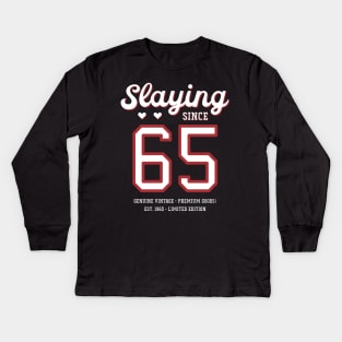 55th Birthday Gift Slaying Since 1965 Kids Long Sleeve T-Shirt